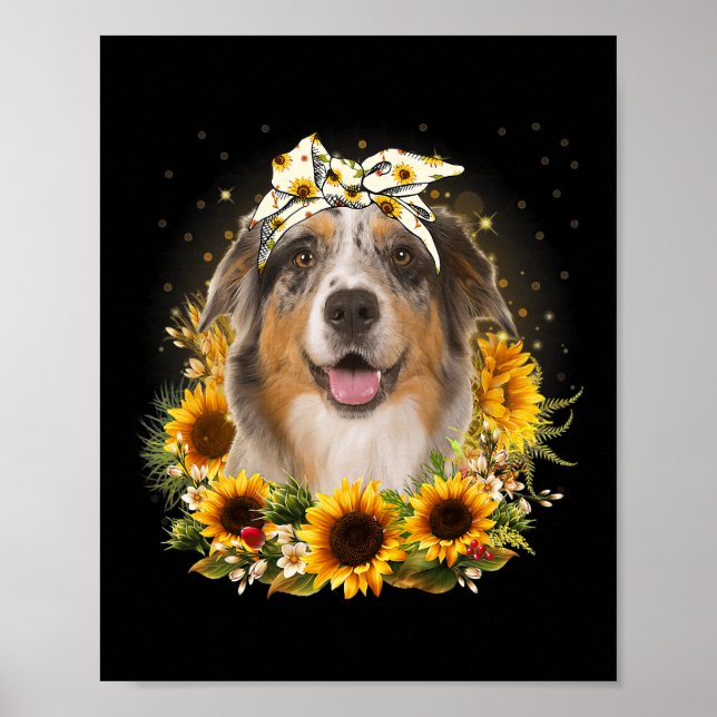 Póster Día de la Madre de perro pastor de Sunflower Austr (Frente)