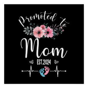 Póster Día de la Madre Divertido con Floral 2024
