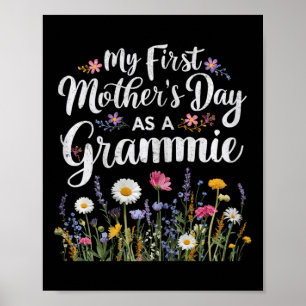 Póster Día de la Madre gracioso mi primer día de madre co