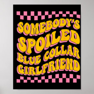 Póster Día de la Madre Groovy de Girlfriend con color azu