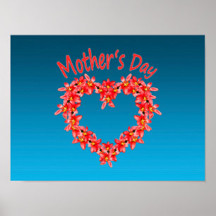 Póster Día de la Madre - Ilustración de Corazón de Tulipa