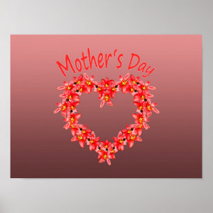 Póster Día de la Madre - Ilustración de Corazón de Tulipá