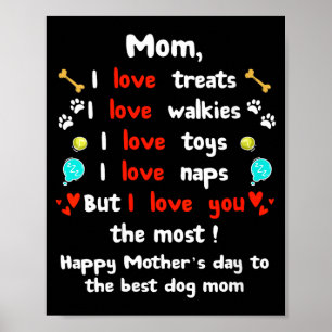 Póster Día de la madre mamá de perro lindo para mujeres,