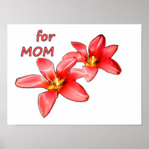Póster Día de la Madre - Tulipanes para Mamá - Ilustració