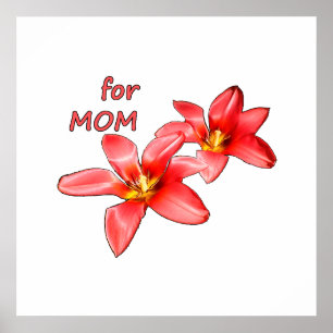 Póster Día de la Madre - Tulipanes para Mamá - Ilustració