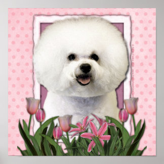 Póster Día de la Madre - Tulipanes rosados - Frisos Bicho