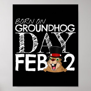 Póster Día de la marmota de Punxsy Phils 2 de febrero niñ