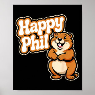 Póster Día de la Marmota Disfraz Lindo de Punxy Phils 2 d