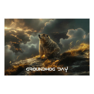 PÓSTER DÍA DE LA MARMOTA - FELIZ DÍA DE LA MARMOTA