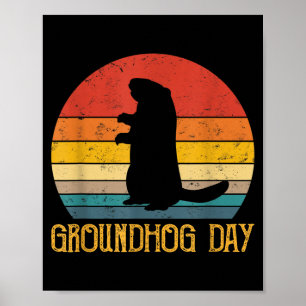 Póster Día de la marmota Marmotas Roedor divertido Amante