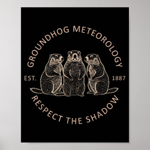 Póster Día de la marmota Meteorología divertida de la mar