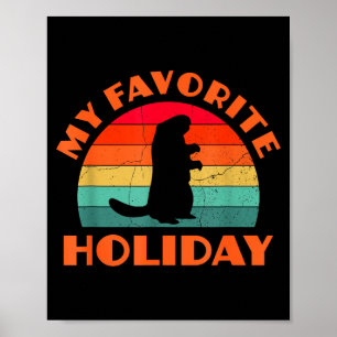 Póster Día de la marmota Mi fiesta favorita Retro 