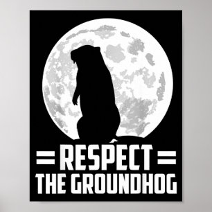 Póster Día de la marmota Respeto a la marmota