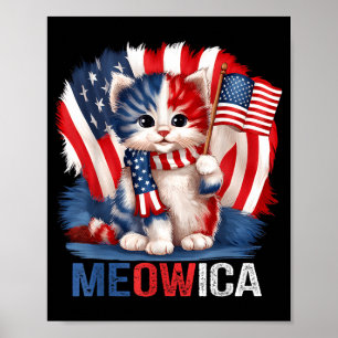 Póster Día de la Memoria del Gato Divertido Meowica Bande