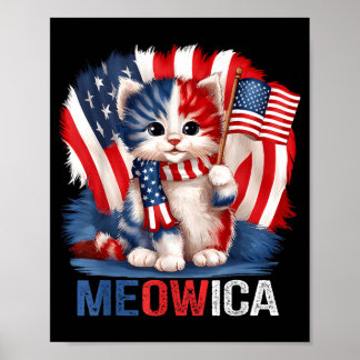 Póster Día de la Memoria del Gato Divertido Meowica Bande
