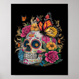 Póster Día de la Muerte de Halloween Dia De La Mariposa D
