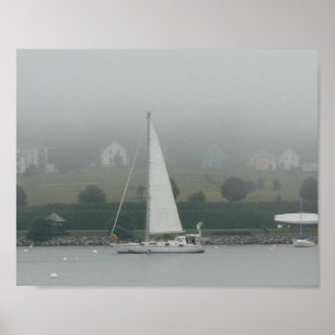 Póster Día de la niebla, Penobscot Bay, Maine