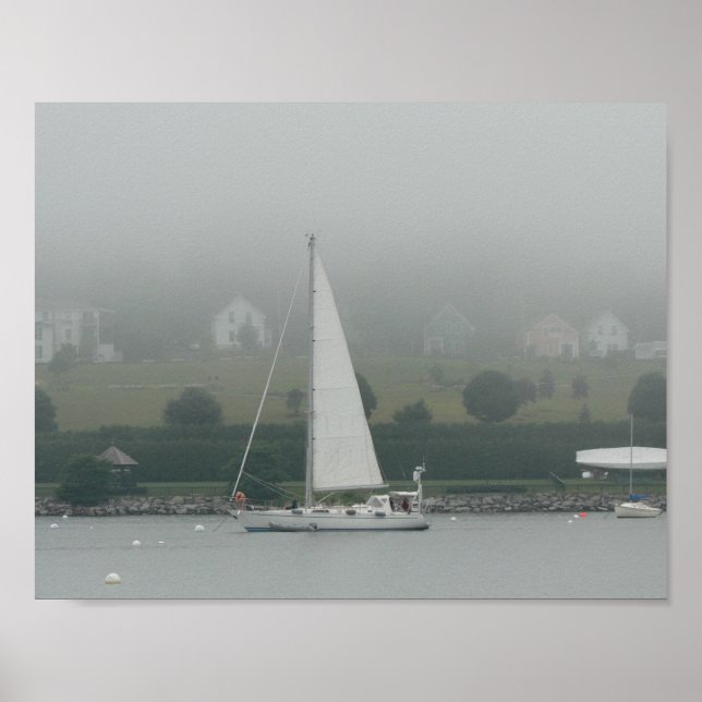 Póster Día de la niebla, Penobscot Bay, Maine (Frente)