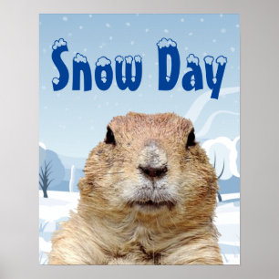Póster Día de la Nieve en Groundhog