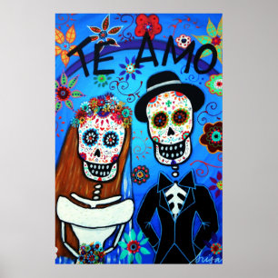 Póster Día de la pareja de Bodas Te Amo Muerto