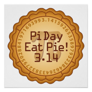 Póster Día De La Pi, ¡Come Pie! 14 de marzo