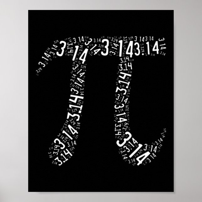 Póster Día De La Pi - Geek Nerd - Símbolo De La Pi De Las (Frente)