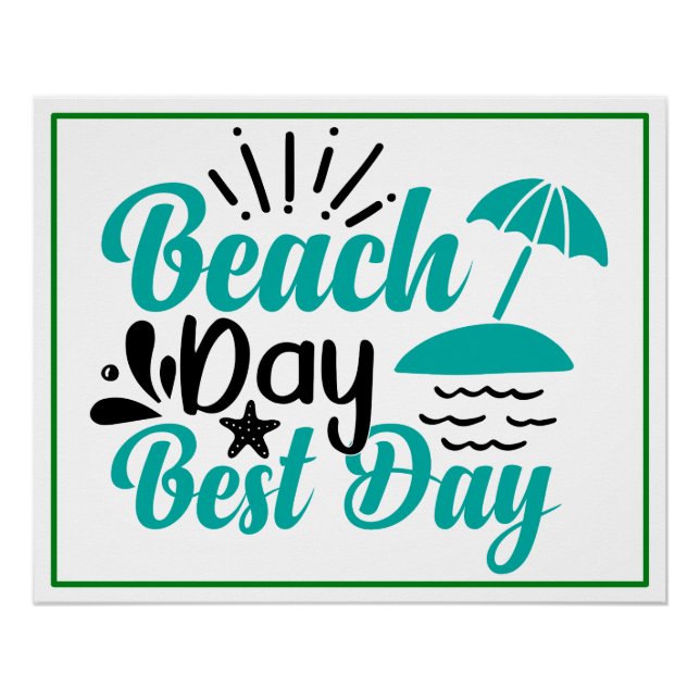 Póster Día de la playa mejor día - 68634 (Anverso)