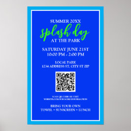 Póster Día de la salpicadura de verano en el parque | Eve