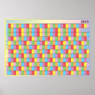 Póster Día de la semana de color específico del planifica