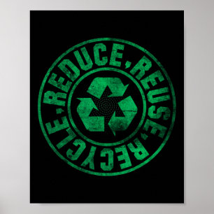 Póster Día de la Tierra 2025 Reducir el reciclaje de reut