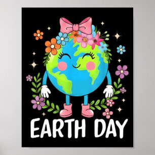 Póster Día de la Tierra 2026 lazo planeta floral amantes 