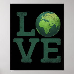 Póster Día de la Tierra Amor Camiseta Hombres Mujeres Med