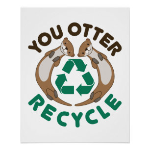 Póster Día de la Tierra del Reciclaje de Bicicletas Otter