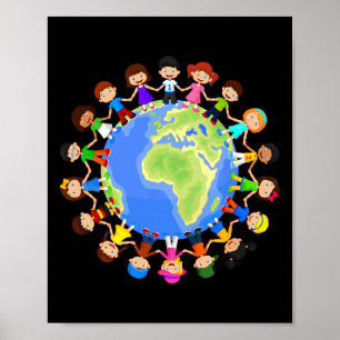 Póster Día de la Tierra Disfraces Niños Día de la Tierra