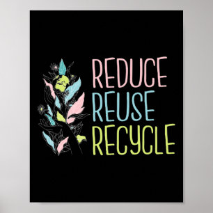 Póster Día de la Tierra El ciclo de reciclaje de reutiliz