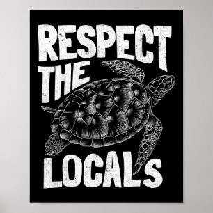 Póster Día De La Tierra La Tortuga Oceánica Respeta El Es