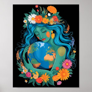Póster Día de la tierra planeta naturaleza madre verde 20