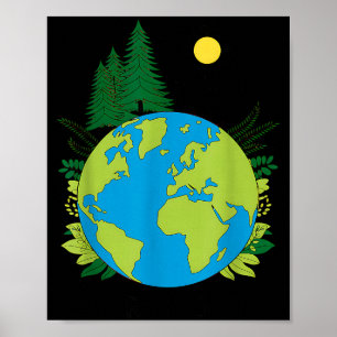 Póster Día de la Tierra planeta naturaleza planeta verde 