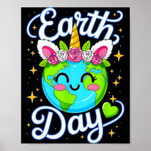 Póster Día de la Tierra planeta restaurar tierra salvar e