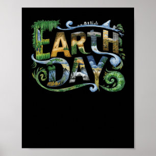 Póster Día de la Tierra Protección Ambiental Salvar Árbol