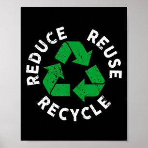 Póster Día de la Tierra Reduzca la Reutilización del Reci