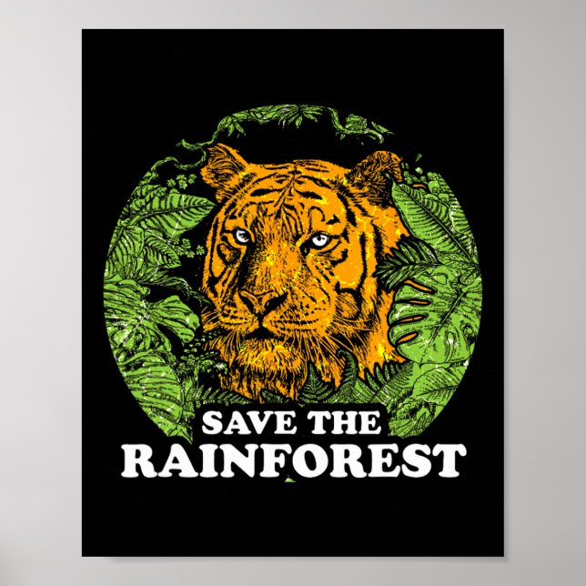 Póster Día de la Tierra Salvemos la Selva de Tigres (Frente)