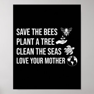 Póster Día De La Tierra Salven A La Planta De Abejas Más