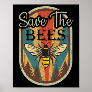 Póster Día de la Tierra Salven Las Abejas Día Gráfico De