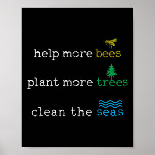 Póster Día de la Tierra - Salven Los Mares De Las Abejas 