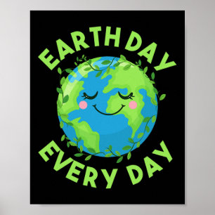 Póster Día de la Tierra Todos Los Días Aman El Medio Ambi
