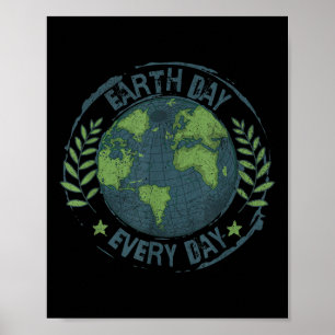 Póster Día de la Tierra todos los días Cambio climático M