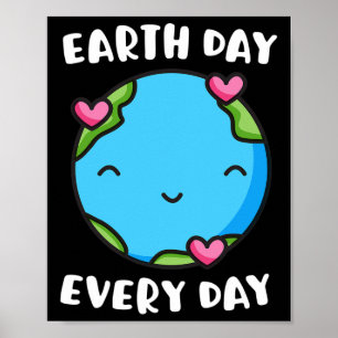 Póster Día de la Tierra Todos Los Días El Globe De Amor D