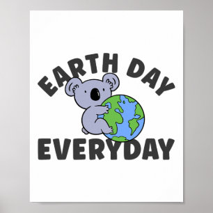 Póster Día de la Tierra Todos los Días Globales Koala