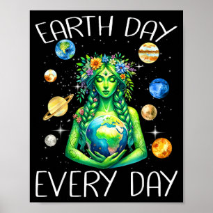 Póster Día de la Tierra Todos los Días Hippie Naturaleza